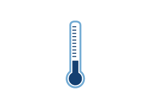 Blue thermometer icon